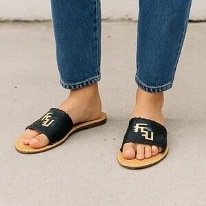 Florida State Seminoles Single Strap Sandals with Embroidery Sz Small 7.5-8